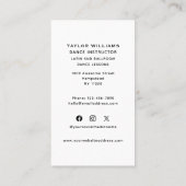 Carte De Visite Ballroom Dance Enseignant Danser École Médias soci (Dos)