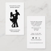 Carte De Visite Ballroom Dance Enseignant Danser École Médias soci (Devant / Derrière)