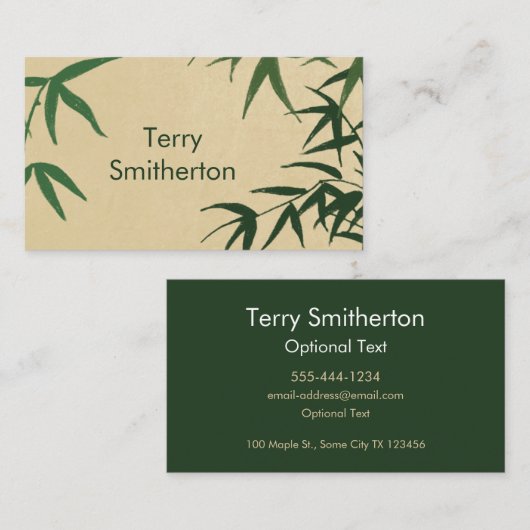 Carte de visite bambou (Devant / Derrière)