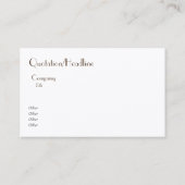 Carte De Visite Bambou feuille -minimaliste (Dos)