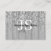 Carte De Visite Bambou gris brillant en bois d'argent (Dos)