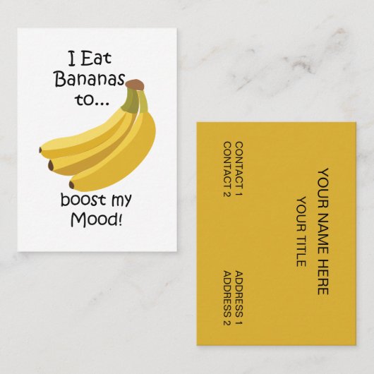Carte De Visite Banana Fruit Boost My Mood Funny (Devant / Derrière)
