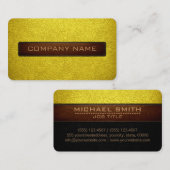 Carte De Visite Banane moderne jaune et cuir noir (Devant / Derrière)