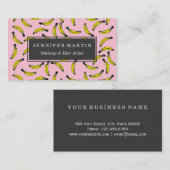 Carte De Visite Bananes peintes à la main mignonnes et rose (Devant / Derrière)