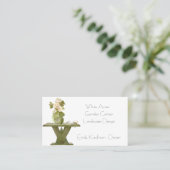 Carte De Visite Banc de pot rustique et Roses pour jardiniers (Debout devant)