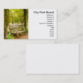 Carte De Visite Banc du parc d'automne (Devant / Derrière)