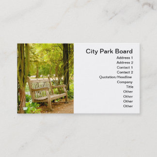 Carte De Visite Banc du parc d'automne