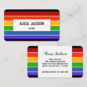 Carte De Visite Bande arc-en-ciel | Personnaliser (Devant / Derrière)
