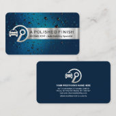 Carte De Visite Bande Argent Sur Détailleur D'Eaux Bleues Cristal (Devant / Derrière)