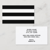 Carte De Visite Bande blanche et noire (Devant / Derrière)