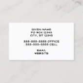 Carte De Visite Bande blanche et noire (Dos)