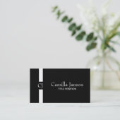 Carte De Visite Bande blanche monogramme (Debout devant)