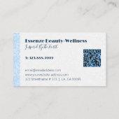 Carte De Visite Bande cachemire florale bleue sur arrière - plan b (Dos)