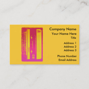 Carte De Visite Bande Cassette Rétro Rose et Jaune