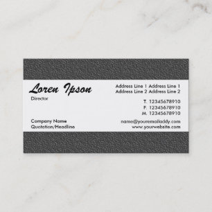Carte De Visite Bande centrale 014 - Gris foncé Texture gravée
