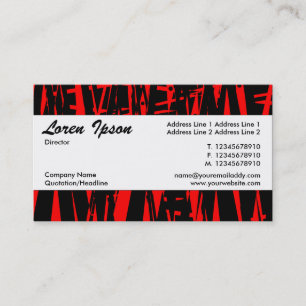 Carte De Visite Bande centrale 039 - Rouge et noir Abstraits