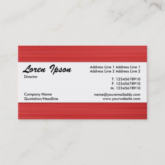 Carte De Visite Bande centrale 111 (Devant)