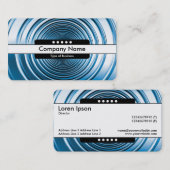 Carte De Visite Bande centrale 5 emplacements - Bleu à ressort lon (Devant / Derrière)