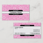 Carte De Visite Bande centrale 5 emplacements - Floral rose (Devant / Derrière)