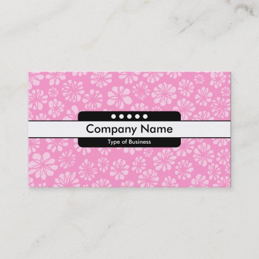 Carte De Visite Bande centrale 5 emplacements - Floral rose (Devant)