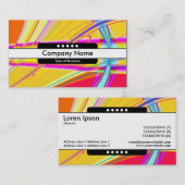 Carte De Visite Bande centrale 5 points - Abstrait fractal 061012e (Devant / Derrière)