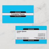 Carte De Visite Bande centrale 5 points - Bleu (00CCFF) (Devant / Derrière)