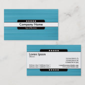 Carte De Visite Bande centrale 5 points - Brossé Lt Blue Texture (Devant / Derrière)