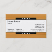 Carte De Visite Bande centrale 5 points - Texture brossée en coton (Dos)