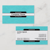 Carte De Visite Bande centrale 5 points - Texture de papier cyan (Devant / Derrière)