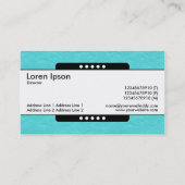 Carte De Visite Bande centrale 5 points - Texture de papier cyan (Dos)