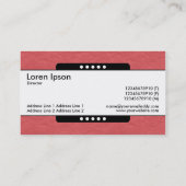 Carte De Visite Bande centrale 5 points - Texture de papier rouge (Dos)