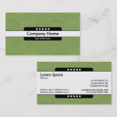 Carte De Visite Bande centrale 5 points - Texture de papier vert (Devant / Derrière)