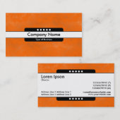 Carte De Visite Bande centrale 5 points - Texture orange brossée (Devant / Derrière)