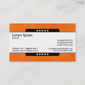 Carte De Visite Bande centrale 5 points - Texture orange brossée (Dos)