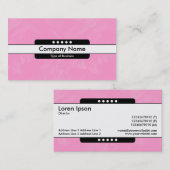 Carte De Visite Bande centrale 5 points - Texture rose brossée (Devant / Derrière)