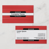 Carte De Visite Bande centrale 5 points - Texture rouge brossée (Devant / Derrière)