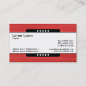 Carte De Visite Bande centrale 5 points - Texture rouge brossée (Dos)