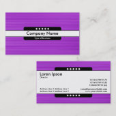 Carte De Visite Bande centrale 5 points - Texture violette brossée (Devant / Derrière)
