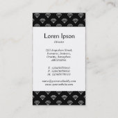 Carte De Visite Bande centrale - Bijoux - Blanc sur Noir (Dos)