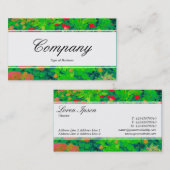 Carte De Visite Bande centrale (bordé) - Script - Fleur psychédéli (Devant / Derrière)