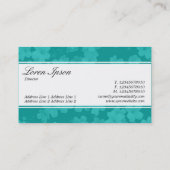 Carte De Visite Bande centrale (bordé) - Script - Fleurs Aqua Blue (Dos)