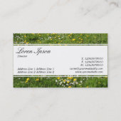 Carte De Visite Bande centrale (bordé) - Script - Fleurs de prairi (Dos)