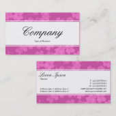 Carte De Visite Bande centrale (bordé) - Script - Fleurs rose (Devant / Derrière)