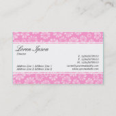 Carte De Visite Bande centrale (bordé) - Script - Floral rose (Dos)