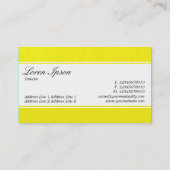Carte De Visite Bande centrale (bordé) - Script - Jaune peint (Dos)