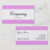 Carte De Visite Bande centrale (bordé) - Script - Lilac Peint Canv (Devant / Derrière)
