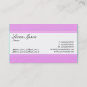 Carte De Visite Bande centrale (bordé) - Script - Lilac Peint Canv (Dos)