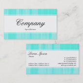 Carte De Visite Bande centrale (bordé) - Script - Turquoise Peint (Devant / Derrière)