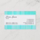 Carte De Visite Bande centrale (bordé) - Script - Turquoise Peint (Dos)