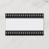 Carte De Visite Bande centrale (bordure de fleurs) - Noir (Dos)